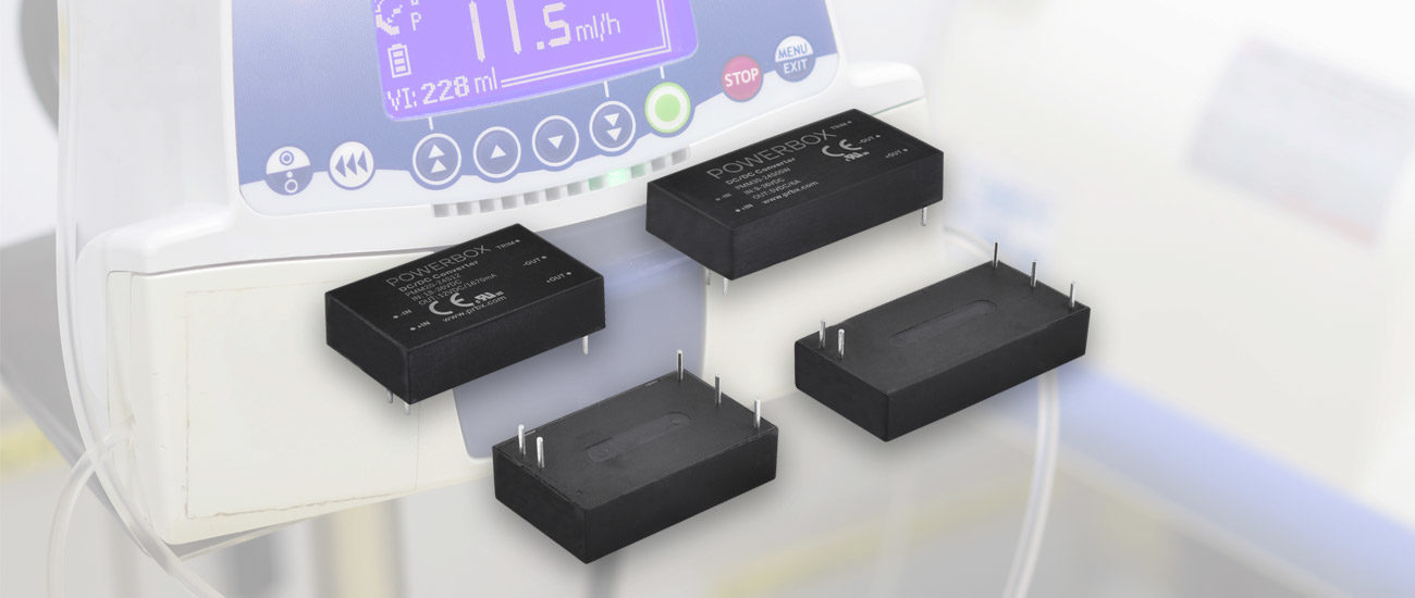 Powerbox announces 105 models of DC/DC converters featuring 2xMOPP medical approvals