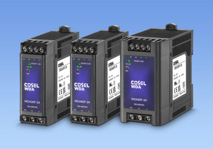 COSEL’s compact low profile 30W, 60W and 90W Din-Rail AC/DC power supplies